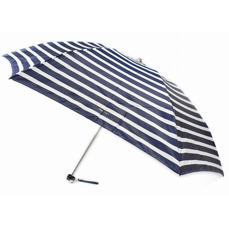 ケイト スペード ニューヨーク 雨傘 折りたたみ 傘 レディース ブランド KateSpade NEWYORK ネイビー 紺 × 白 ボーダー 55cm 女性 婦人 20代 30代 40代 50代 60代 プレゼント ギフト おしゃれ|プチショコラ