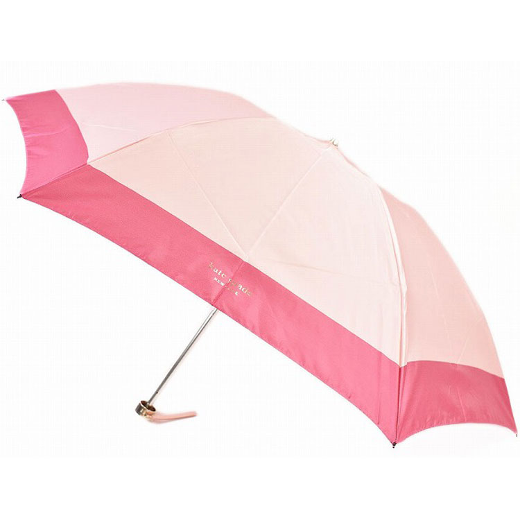 ケイトスペード ニューヨーク 雨傘 折りたたみ 傘 レディース ブランド KateSpade NEWYORK バイカラー デザイン ピンク 55cm 女性 婦人｜プチショコラ