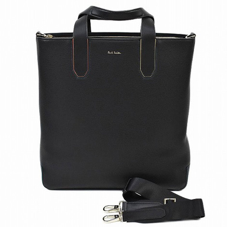 ポールスミス ビジネスバッグ トートバッグ バッグ メンズ ブランド Paul Smith ブライト ストライプ カラーライン ショルダーバッグ 黒 ブラック 男性 紳士 本革 APS053 父の日