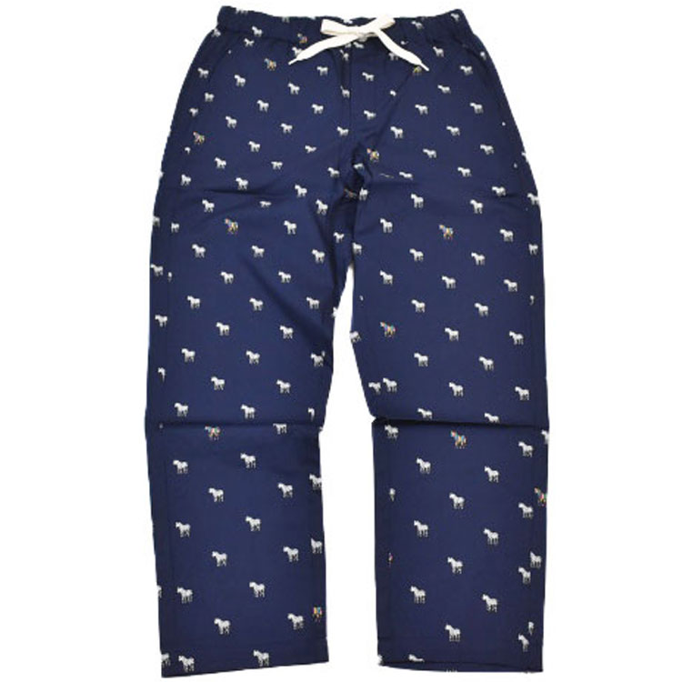 ポールスミス ルームウェア ロングパンツ メンズ ブランド Paul Smith ラウンジウェア LOUNGEWEAR Zebra ゼブラ プリント 薄手 春 夏 秋 M L LL 紺 ネイビー 男性 紳士 プレゼント ギフト おしゃれ 父の日 実用的 暑さ対策