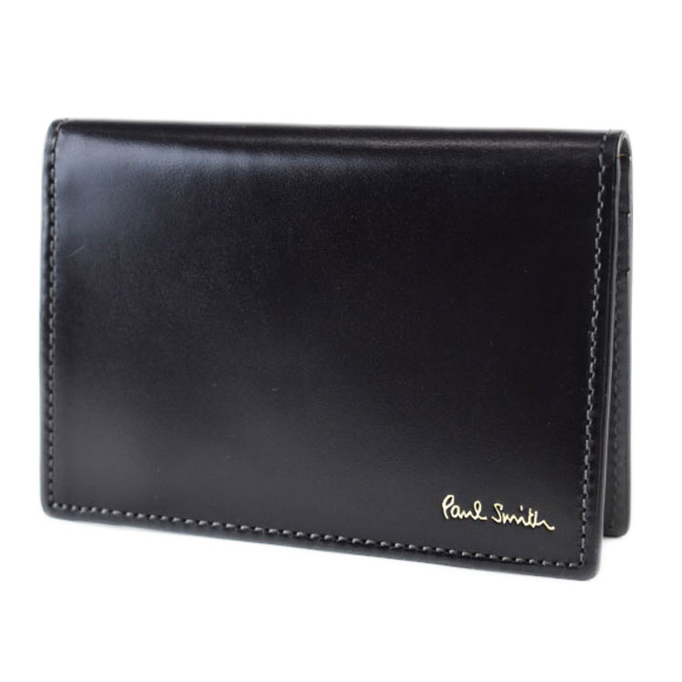 ポールスミス パスケース カードケース 定期入れ 二つ折り メンズ 高校生 大学生 本革 ブランド Paul Smith コードバン フラップ 専用箱付 黒 ブラック グレー おしゃれ 20代 30代 40代 50代 男性 紳士 PSC773 訳あり
