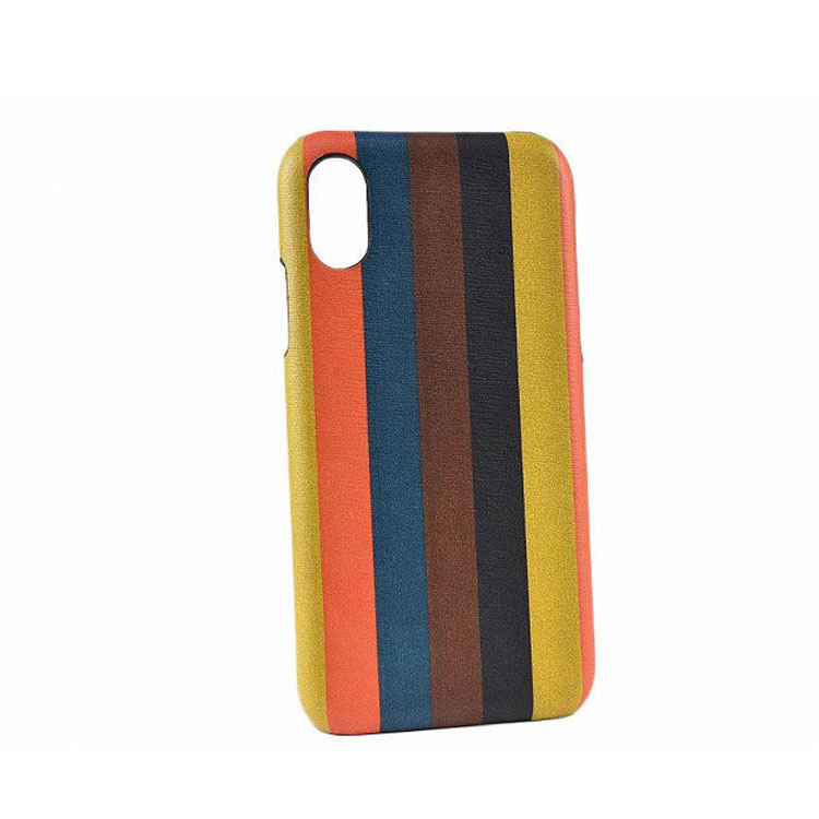 極点スミス スマホケース iphone入れもの メンズ ブランド名 Paul Smith ブライトストライプ 専用箱付 マルチ色つや iPhoneX iPhoneXS 成人男性 成人男性 PSQ220