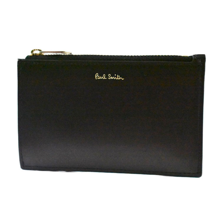 ポールスミス コインケース カードケース キーリング付 メンズ ブランド Paul Smith インテリア シグネチャーストライプ ファスナー 箱無 黒 ブラック 男性 紳士 本革 BPS711