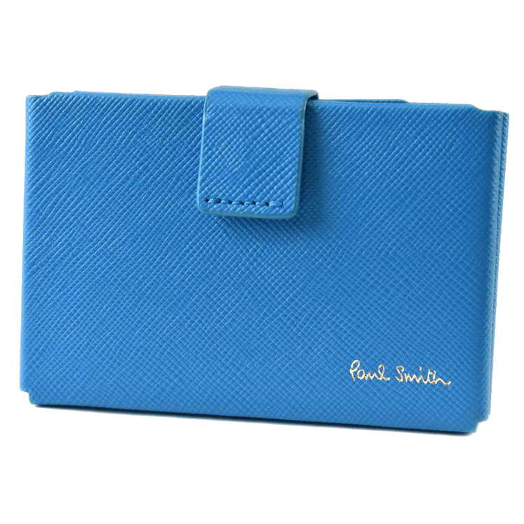 ポールスミス 名刺入れ カードケース メンズ ブランド Paul Smith オリガミ 箱無 青 ブルー 男性 紳士 本革 革 レザー 50代 40代 30代 20代 カード入れ 名刺ケース ハイブランド おしゃれ かっこいい 人気 BPS021