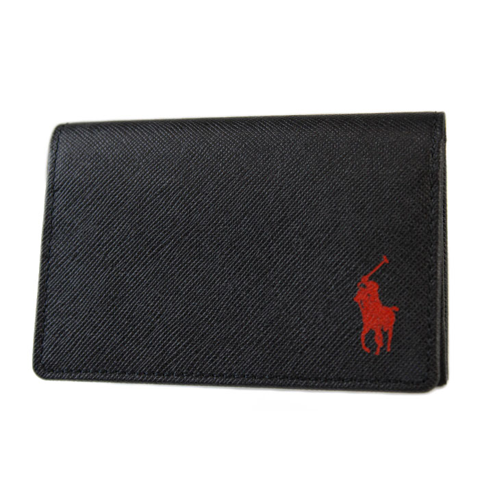 ポロ ラルフローレン カードケース 名刺入れ メンズ ブランド POLO Ralph Lauren サフィアーノレザー 専用箱付 黒 ブラック 赤 レッド ポニー ロゴ 20代 30代 40代 50代 60代 男性 紳士 本革 日本製 P-PS307