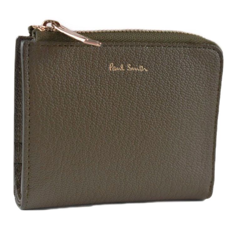 ポール・スミス 二つ折り財布 カーキ 未使用品 箱付き Paul Smith 美品 ポールスミス 二つ折り財布 873584 ポール