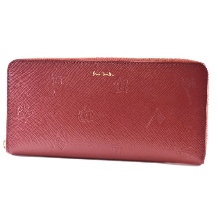 極点スミス 長紙入れ 紙入れ ラウンドジッパー メンズ ブランド名 Paul Smith 極点線描 専用箱付 赤いこと 赤 成人男性 成人男性 本革 PSC955 父の日