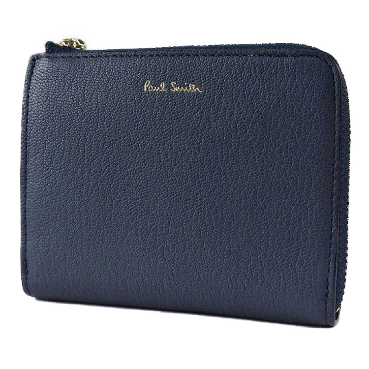 ポールスミス ミニ財布 二つ折り 財布 二つ折り財布 メンズ ブランド Paul Smith カラースロット L字ファスナー 専用箱付 ネイビー ブルー 男性 コンパクト財布 本革 レザー コンパクト おしゃれ 小銭入れあり 20代 30代 40代 50代 ギフト プレゼント BPS054