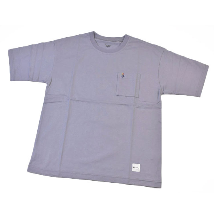 ポールスミス ルームウエア 半袖 Tシャツ メンズ ブランド Paul Smith ラウンジウェア LOUNGEWEAR クルーネック Paul's Rabbit ラビット 刺繍 ポケット M L LL パープル くすみカラー 男性 紳士