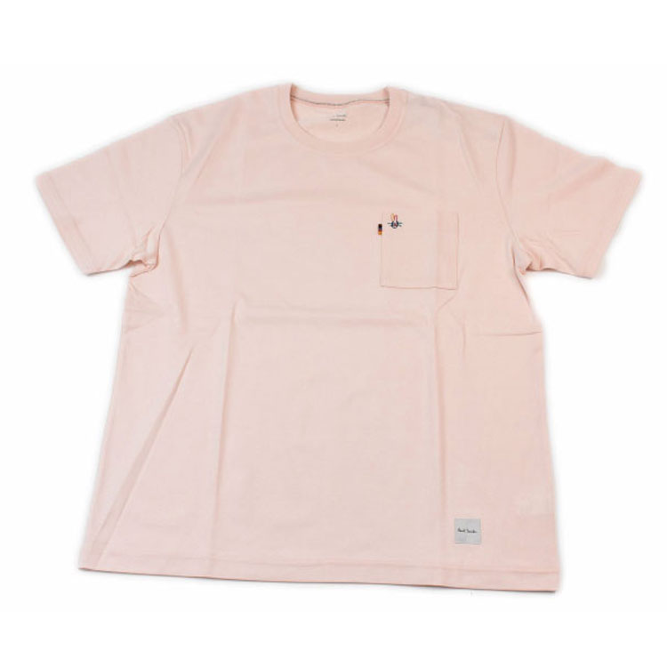 ポールスミス 半袖 Tシャツ カットソー メンズ ブランド Paul Smith LOUNGEWEAR ルームウエア クルーネック エンブロイダリー ラビット ポケット うさぎ 刺繍 M L LL ライト ピンク 男性 紳士