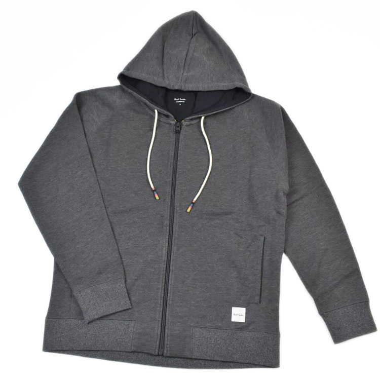 ポールスミス ルームウェア メンズ ブランド Paul Smith ラウンジウエア LOUNGEWEAR ジップアップ パーカ 無地 部屋着 スウェット ホームウェア 長袖 トップス M L LL チャコール杢 男性 紳士 20代 30代 40代 50代 プレゼント ギフト おしゃれ 新品