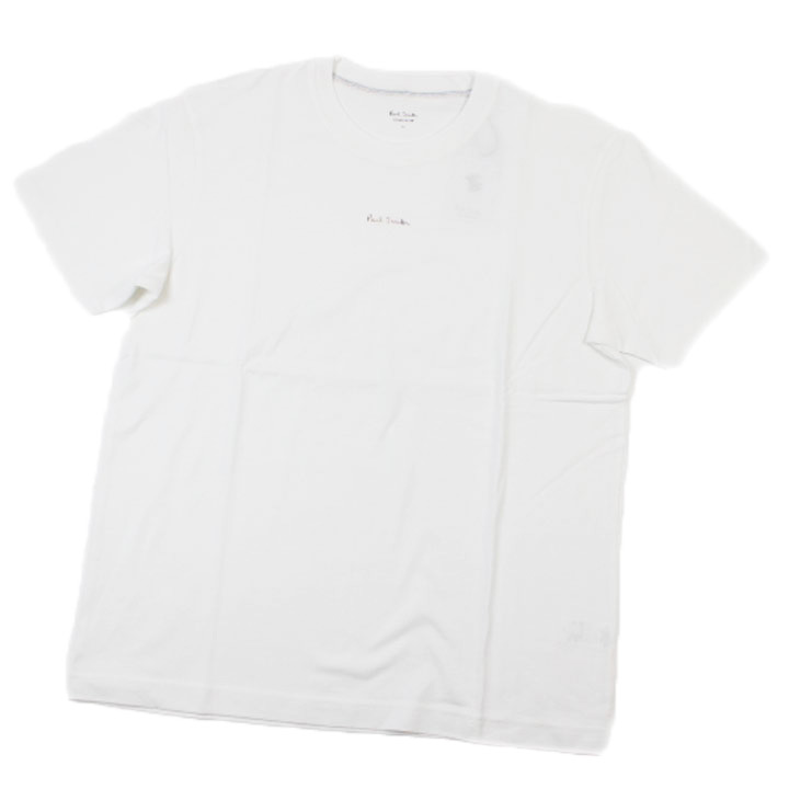 ポールスミス 半袖 Tシャツ カットソー メンズ ブランド Paul Smith ラウンジウエア LOUNGEWEAR ルームウエア クルーネック グラデーションロゴ 綿 コットン トップス M L LL 白 ホワイト 20代 30代 40代 50代 プレゼント ギフト おしゃれ 男性 紳士 父の日