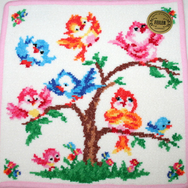 楽天市場 フェイラー ハンカチ Sale フェイラー正規品 クライネフォーゲル Feiler ホワイトピンク 25 25cm プチアーク楽天市場店