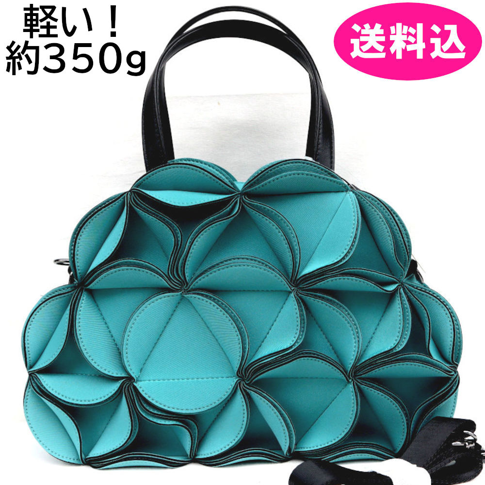 ネオプレン 3D御花 2WAY ミニ ボストンバッグ 軽さ エメラルド緑であること