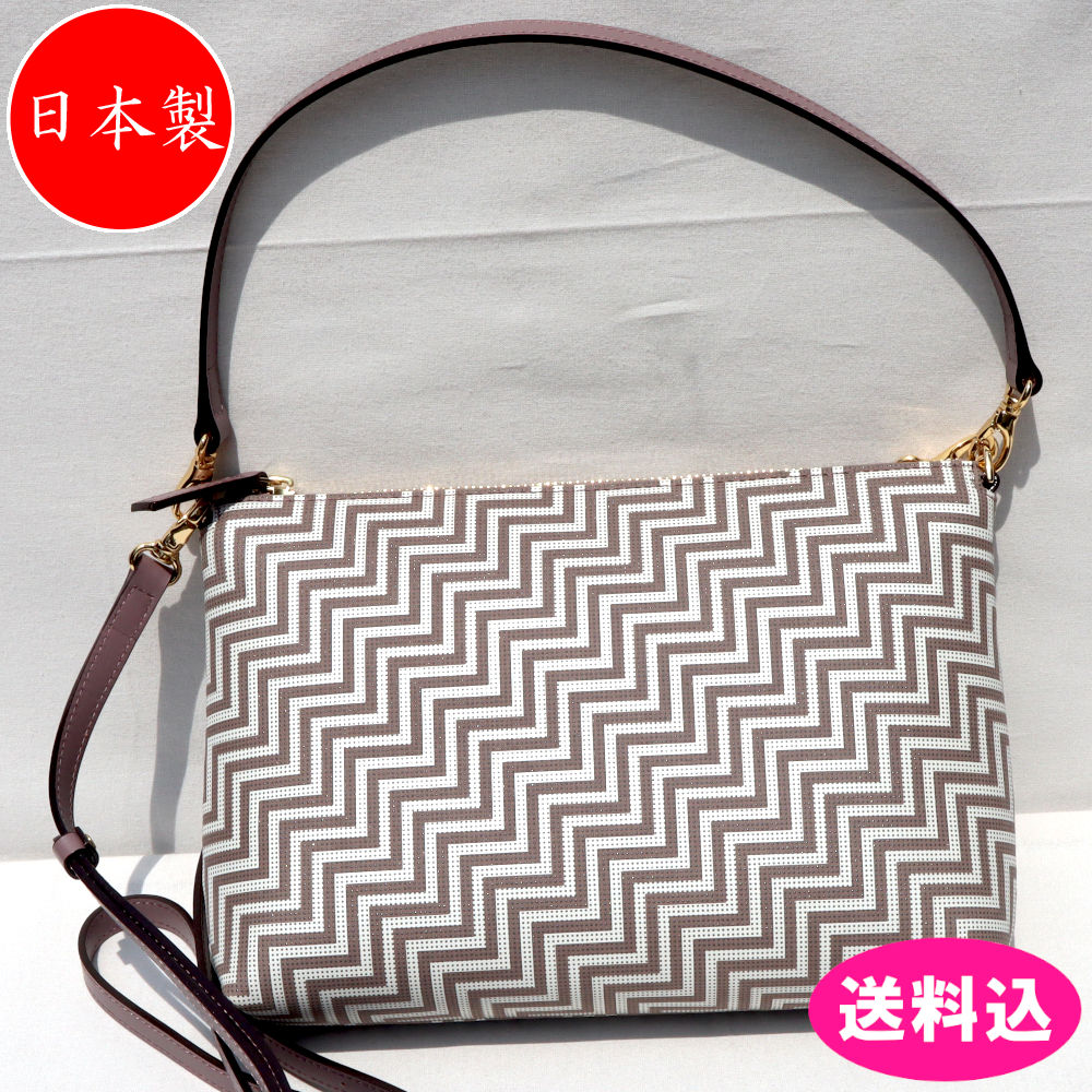 印傳屋 印伝 バッグ スマホポシェット CHEVRON シェブロン ショルダーバッグ 7610