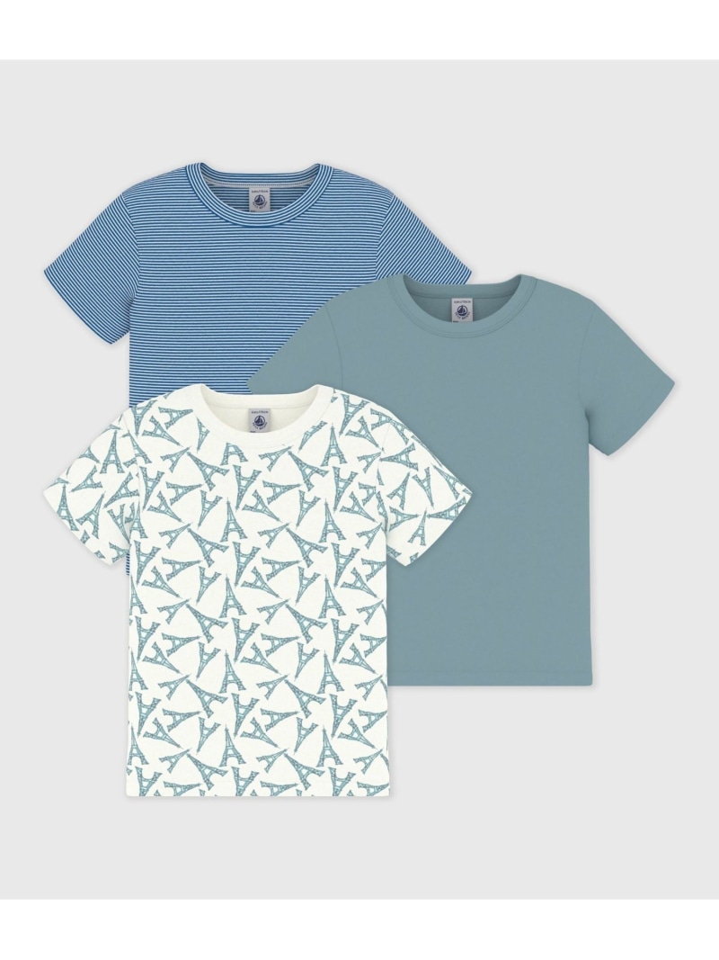 プリント半袖Tシャツ3枚組 PETIT BATEAU プチバトー インナー・ルームウェア その他のインナー・ルームウェア【送料無料】[ Fashion]