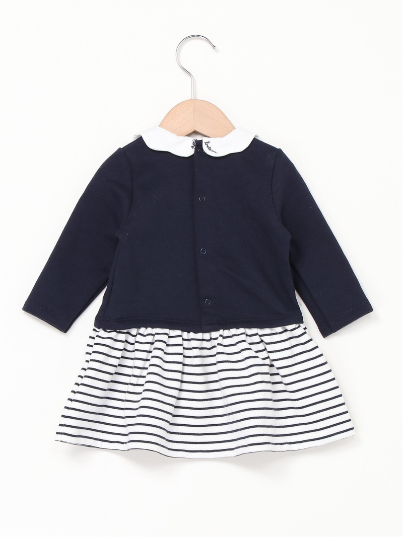 K スウェットマリニエール切り替えワンピース Petit Bateau プチバトー ワンピース キッズワンピース ネイビー 送料無料 Rakuten Fashion Ccgabogados Com