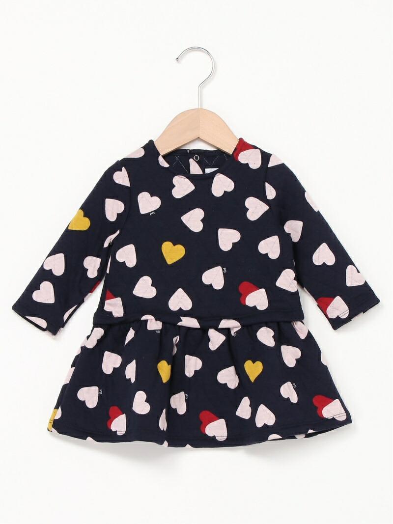 K ハート柄チュビックキルティングワンピース Petit Bateau プチバトー ワンピース キッズワンピース ネイビー 送料無料 Rakuten Fashion Gamerzos Com