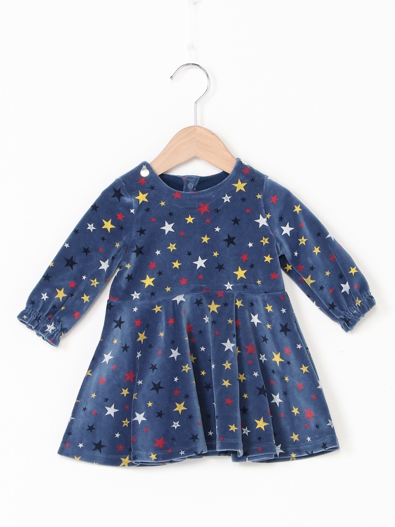 新発 K 星プリントベロア長袖ワンピース Petit Bateau プチバトー ワンピース キッズワンピース ネイビー Rakuten Fashion 楽天ランキング1位 Www Rajdeepindia Com