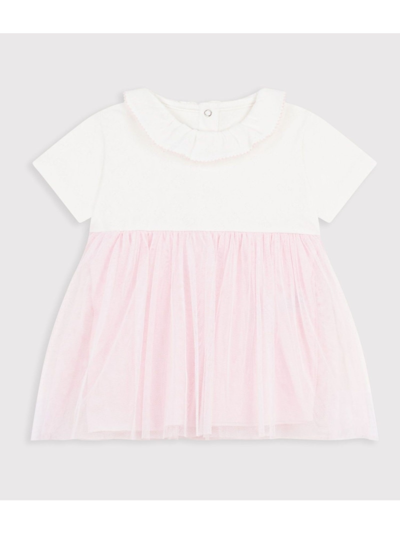 チュールワンピース PETIT BATEAU プチバトー ワンピース・ドレス ワンピース ホワイト【送料無料】[ Fashion]
