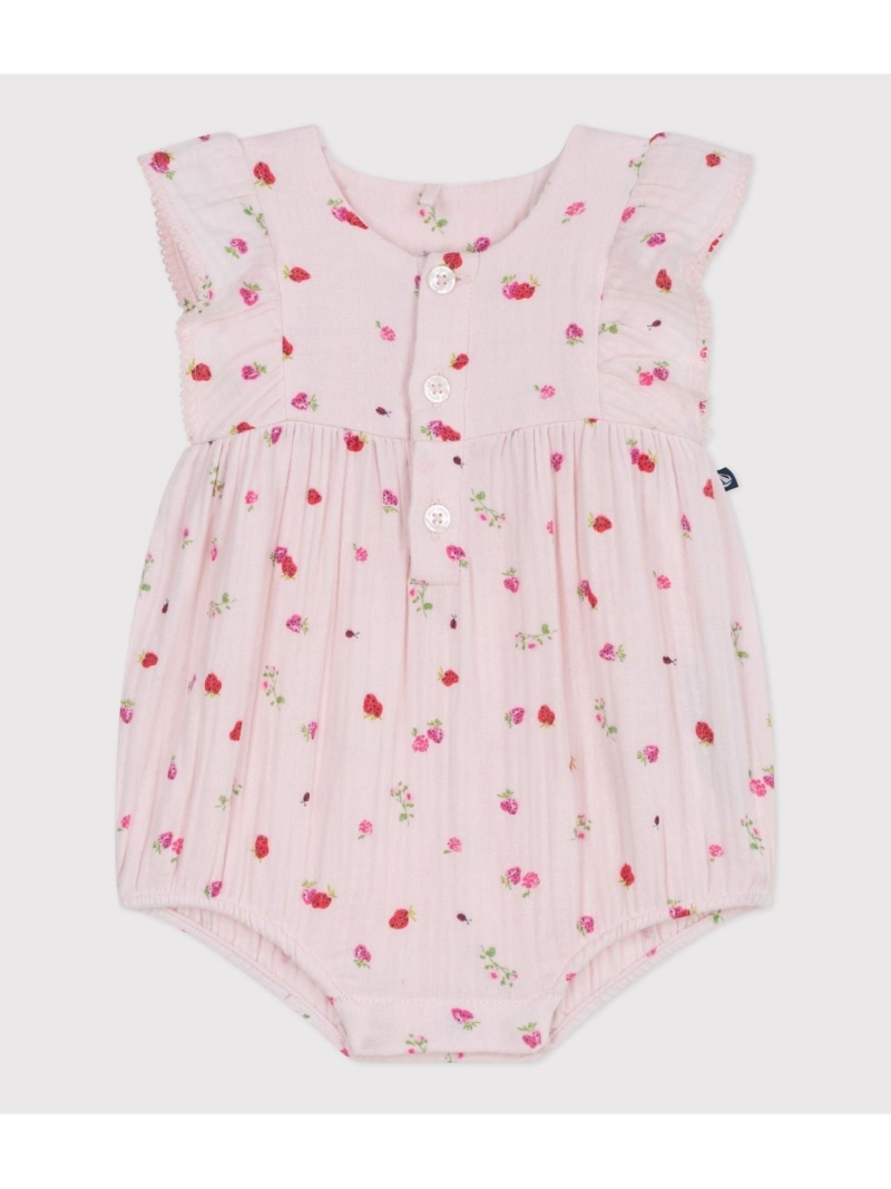 ダブルガーゼショートロンパース PETIT BATEAU プチバトー マタニティウェア・ベビー機材 ロンパース・押しかぶせる櫂【貨物輸送無料】[ Fashion] カバーオール・ロンパース-キッズ・ベビー・マタニティ-ベビーファッション
