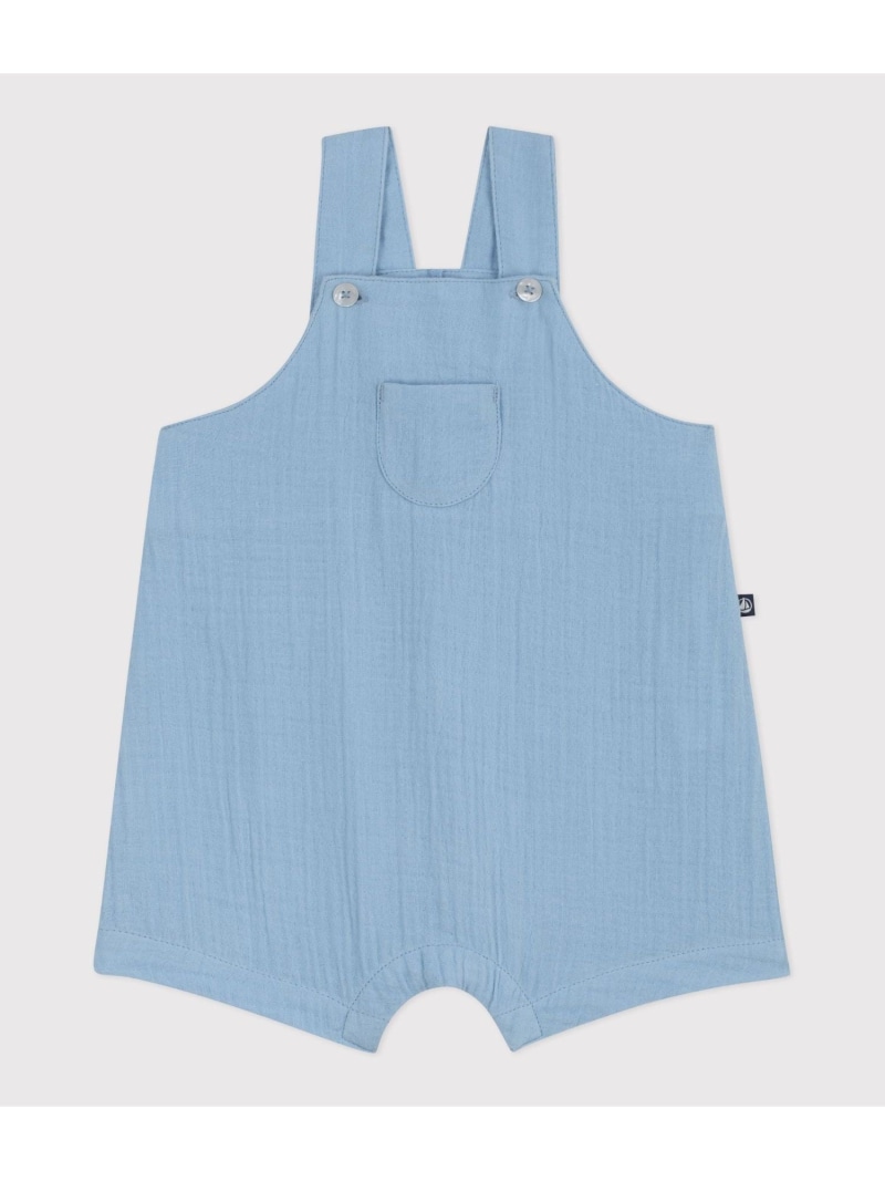 ダブルガーゼショートサロペット PETIT BATEAU プチバトー オールインワン・大層らしい櫂 オーバーオール・サロペット【貨物輸送無料】[ Fashion]