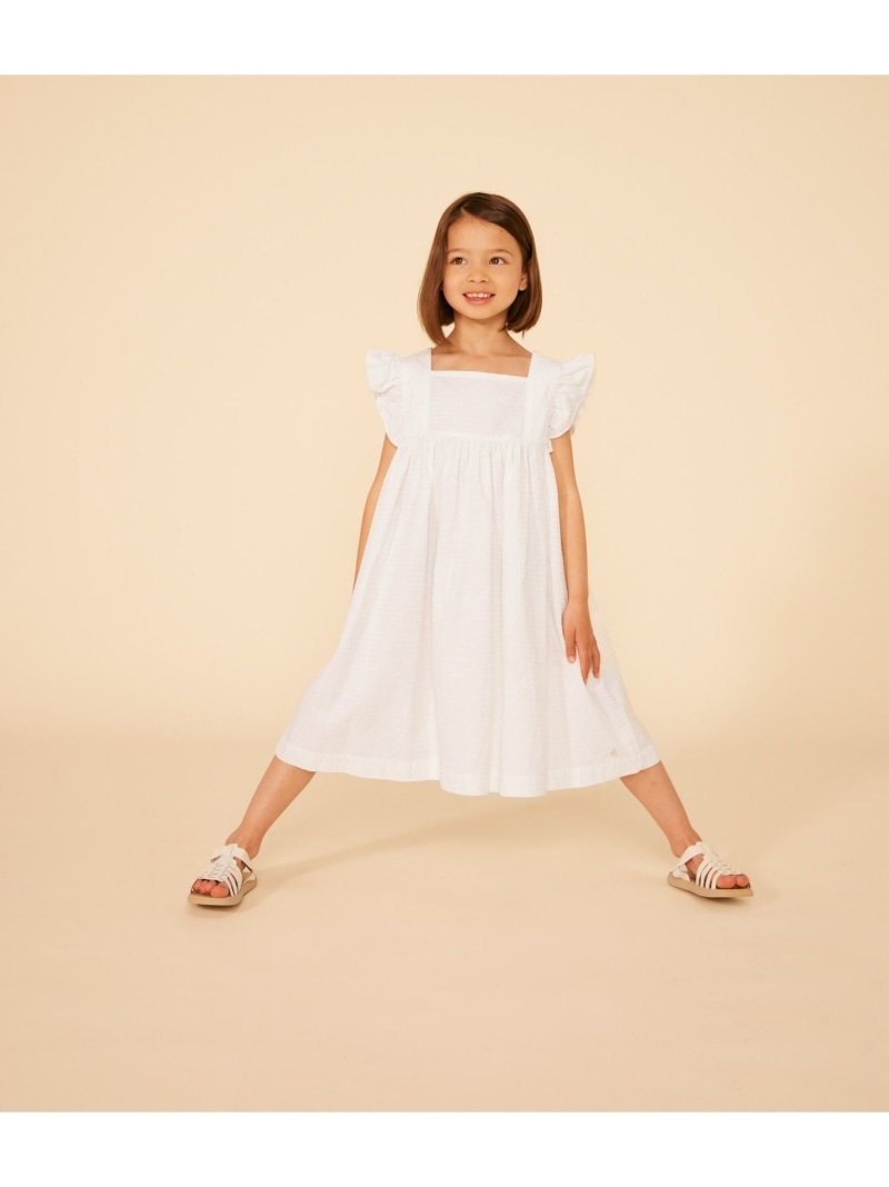 【SALE／20%OFF】コットンワンピース PETIT BATEAU プチバトー ワンピース・ドレス ワンピース ホワイト ピンク【RBA_E】【送料無料】[ Fashion]