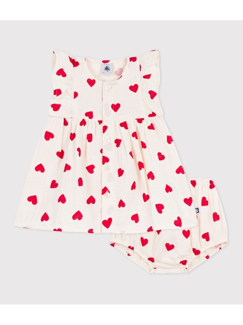 ダブルガーゼワンピース\u0026ブルマセット PETIT BATEAU プチバトー 衣装・お召しもの 衣装 白いこと【貨物輸送無料】[ Fashion] キッズファッション-ワンピース
