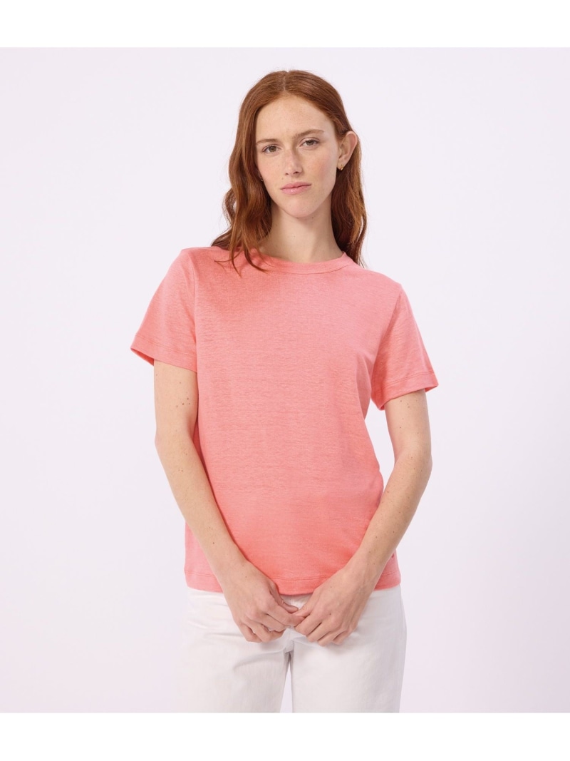 【SALE／10%OFF】リネン半袖Tシャツ PETIT BATEAU プチバトー トップス カットソー・Tシャツ オレンジ カーキグリーン【RBA_E】【送料無料】[ Fashion]｜PETIT BATEAU 9,029円