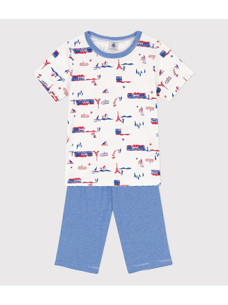 (M)ミラレ長袖パジャマ PETIT BATEAU プチバトー インナー・ルームウェア パジャマ ブルー[Rakuten Fashion]