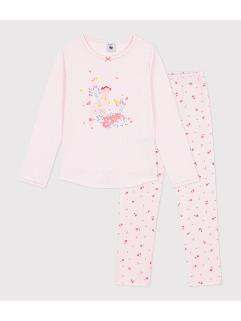 フラワープリント長袖パジャマ PETIT BATEAU プチバトー インナー・ルームウェア パジャマ【送料無料】[ Fashion]