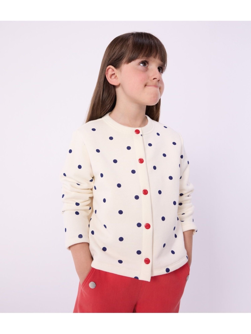 ドットプリントカーディガン PETIT BATEAU プチバトー トップス カーディガン ホワイト【送料無料】[ Fashion]