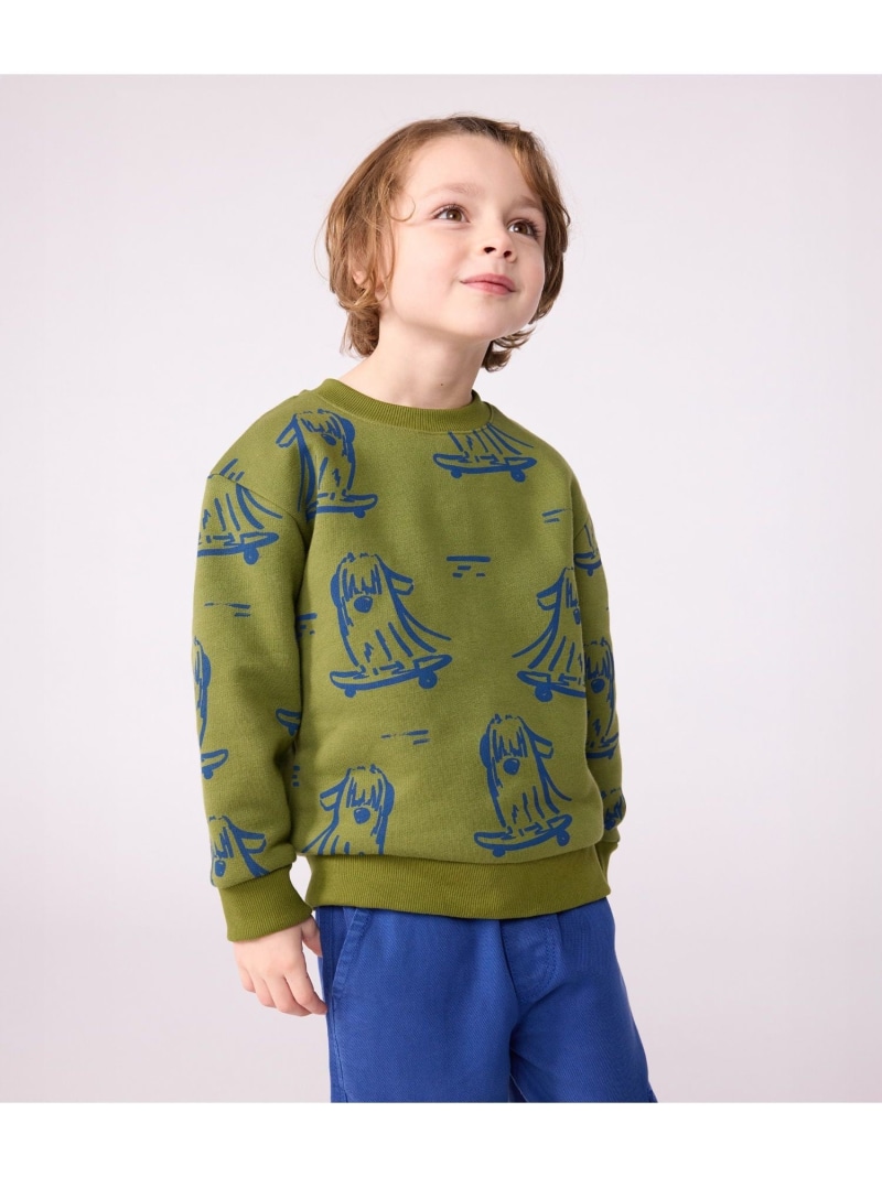 【SALE／10%OFF】スウェットプルオーバー PETIT BATEAU プチバトー トップス スウェット・トレーナー カーキグリーン【RBA_E】【送料無料】[ Fashion]