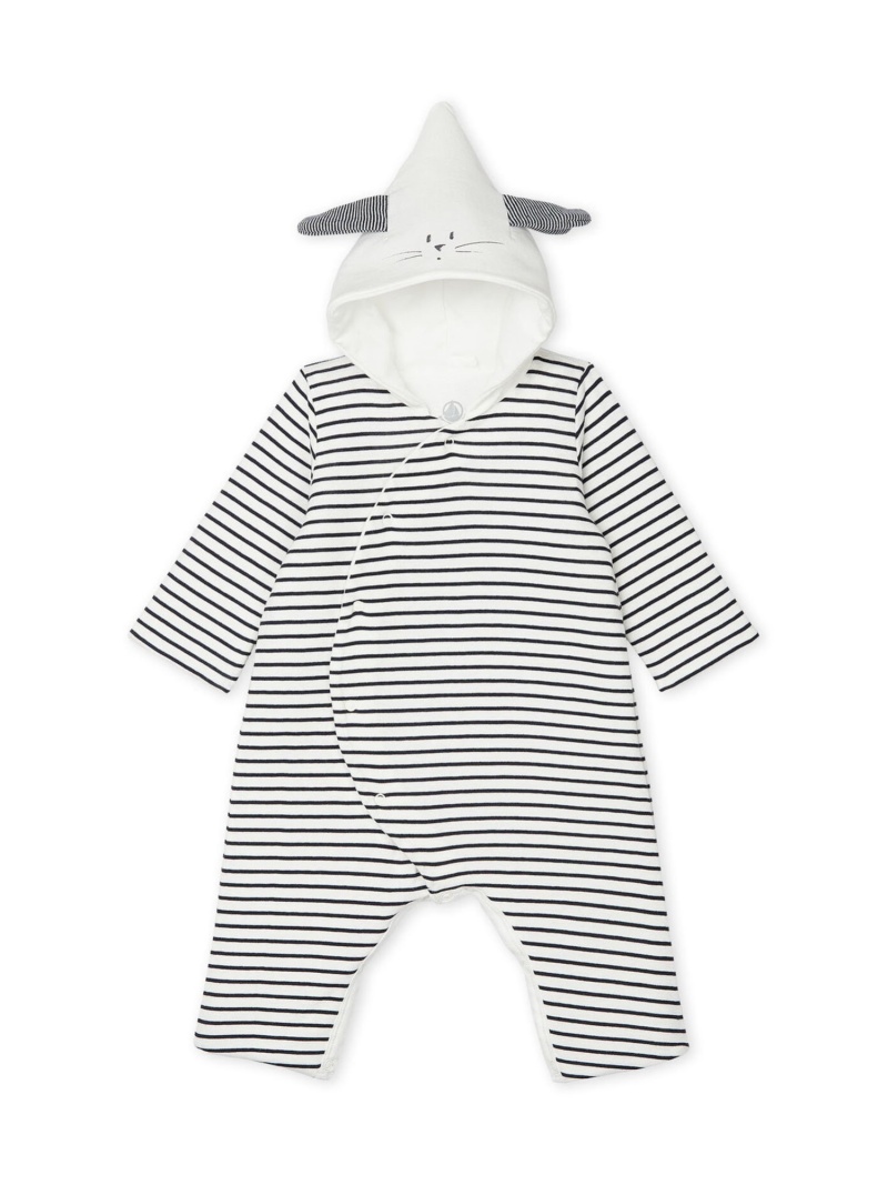 即納 最大半額 Rakuten Fashion K マリニエールフード付前開きロンパース Petit Bateau プチバトー マタニティー ベビー ロンパース カバーオール ホワイトw 最安 Gonzaga Mg Gov Br