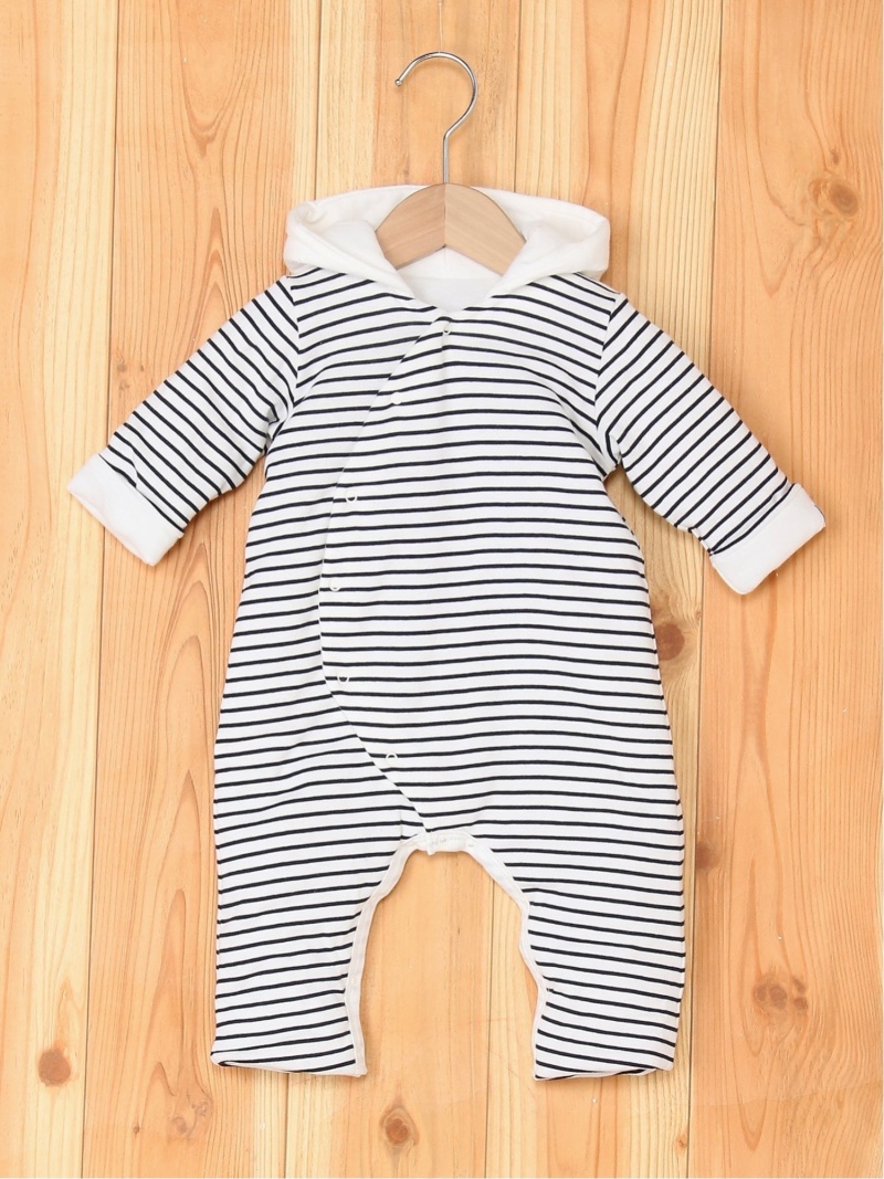 即納 最大半額 Rakuten Fashion K マリニエールフード付前開きロンパース Petit Bateau プチバトー マタニティー ベビー ロンパース カバーオール ホワイトw 最安 Gonzaga Mg Gov Br