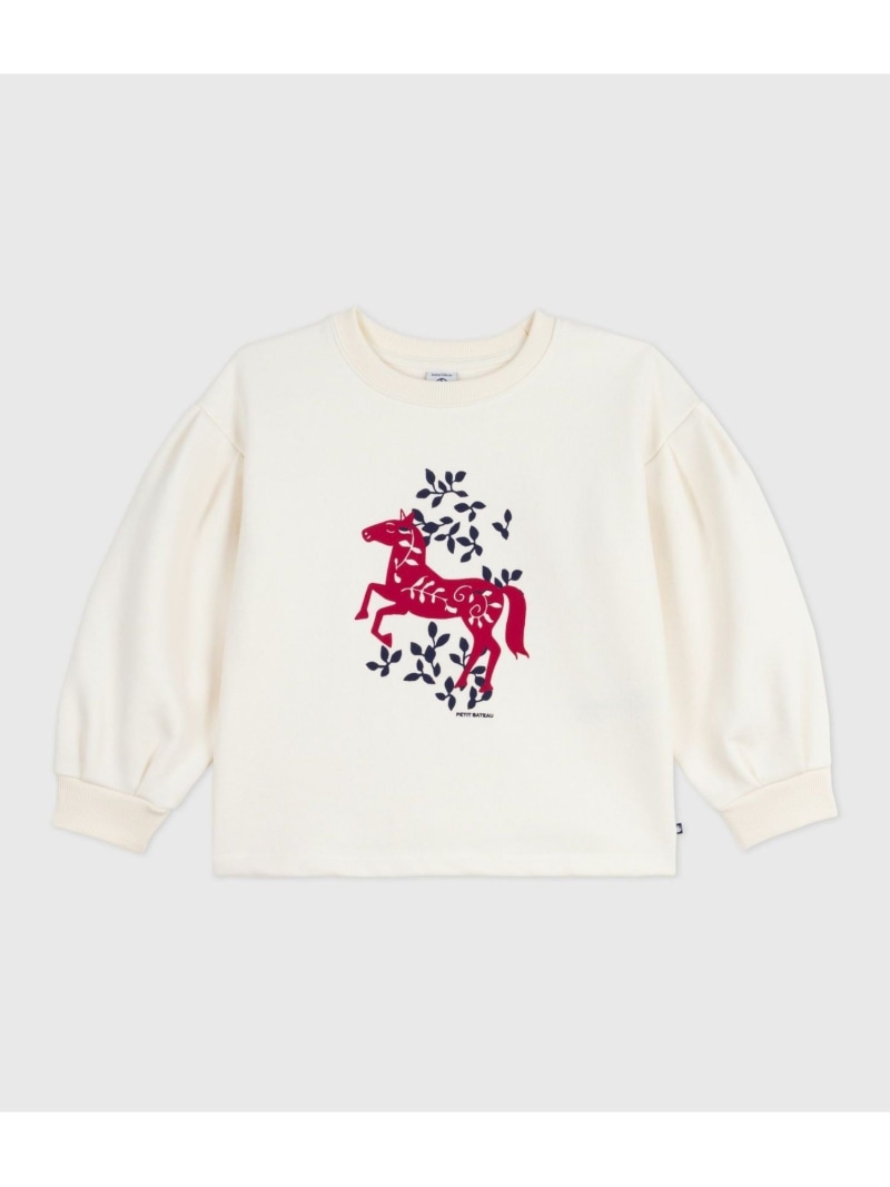 スウェットプルオーバー PETIT BATEAU プチバトー トップス スウェット・トレーナー ホワイト【送料無料】[ Fashion]