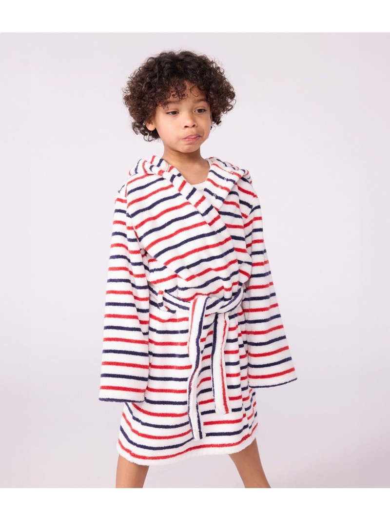 ボーダーパイルガウン PETIT BATEAU プチバトー インナー・ルームウェア パジャマ【送料無料】[ Fashion]