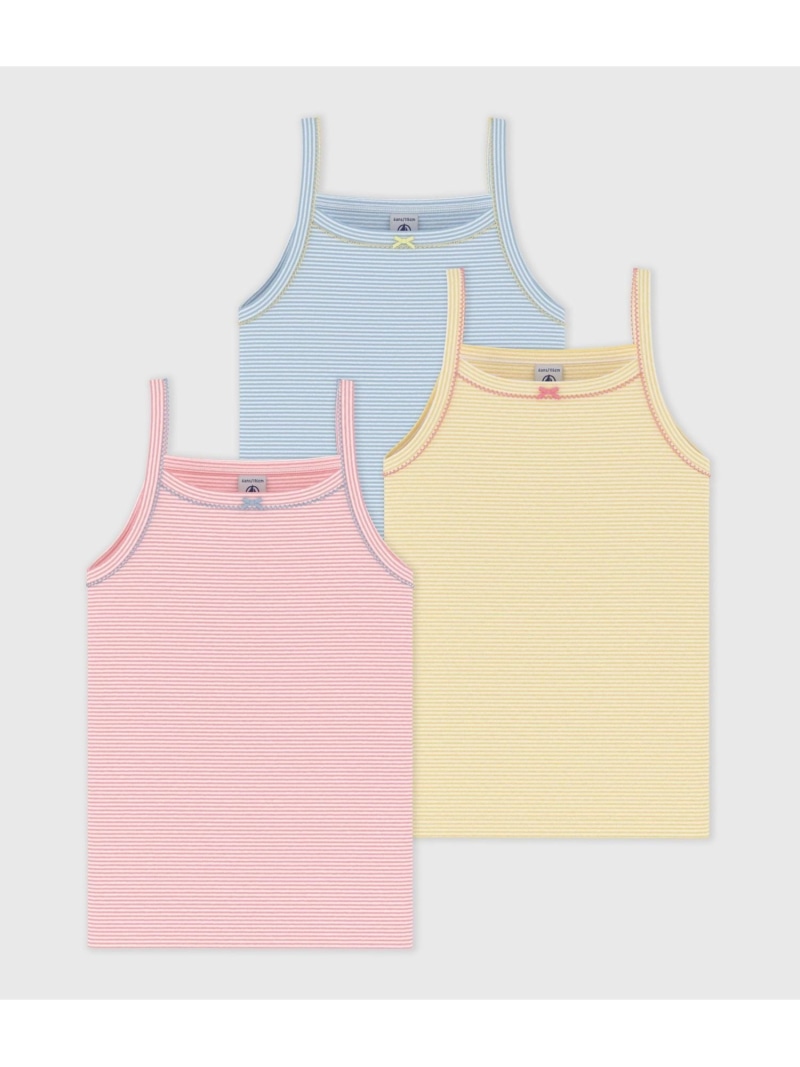 ミラレキャミソール3枚組 PETIT BATEAU プチバトー インナー・ルームウェア その他のインナー・ルームウェア【送料無料】[ Fashion]