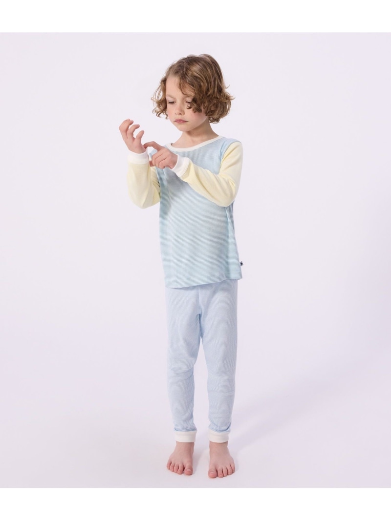 ミラレ長袖パジャマ PETIT BATEAU プチバトー はだ着・御部屋御召しもの パジャマ【貨物輸送無料】[ Fashion]