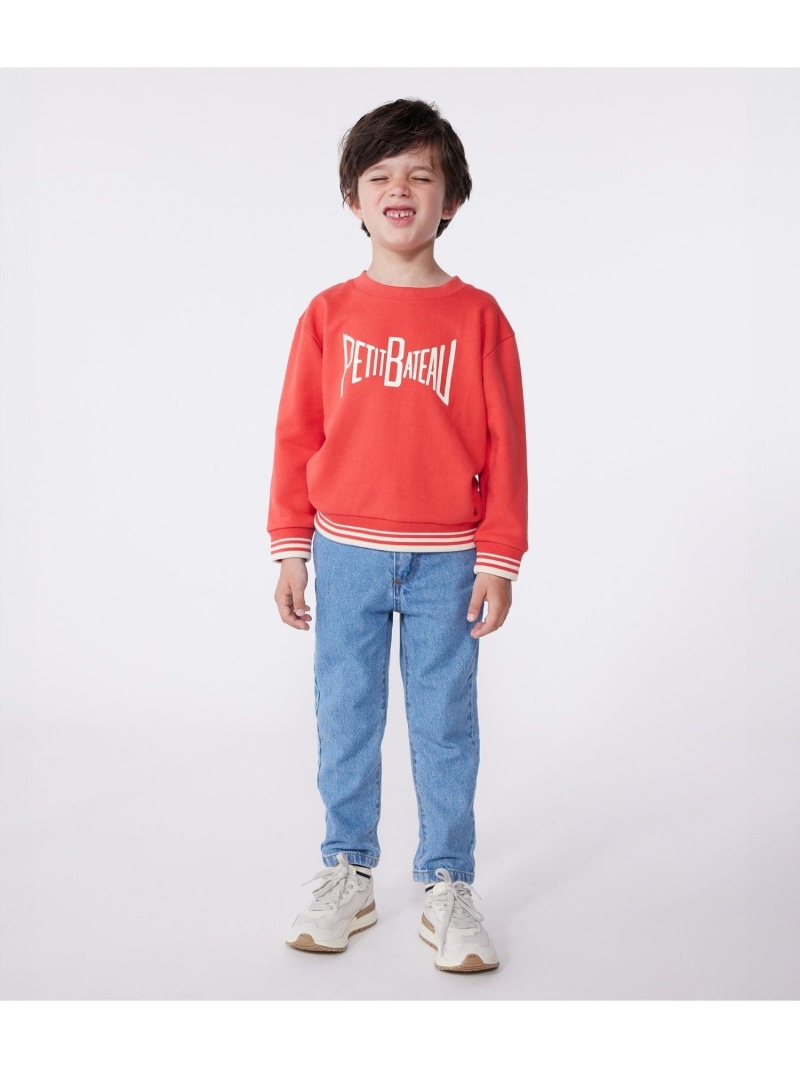 【SALE／20%OFF】スウェットプルオーバー PETIT BATEAU プチバトー トップス スウェット・トレーナー レッド グリーン【RBA_E】【送料無料】[ Fashion]