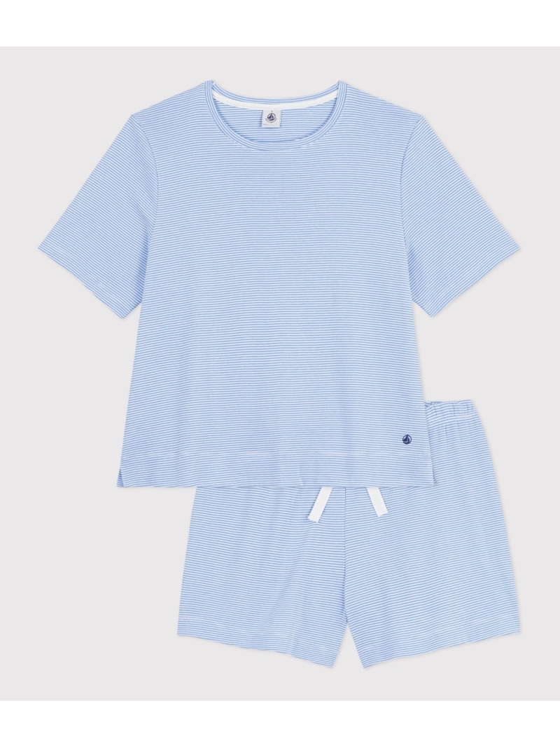 ミラレ半袖パジャマ PETIT BATEAU プチバトー インナー・ルームウェア パジャマ ホワイト【送料無料】[ Fashion]