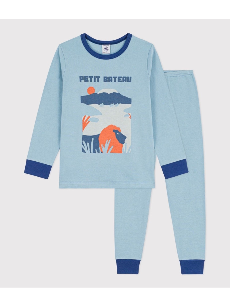 プリント長袖パジャマ PETIT BATEAU プチバトー インナー・ルームウェア パジャマ【送料無料】[ Fashion]