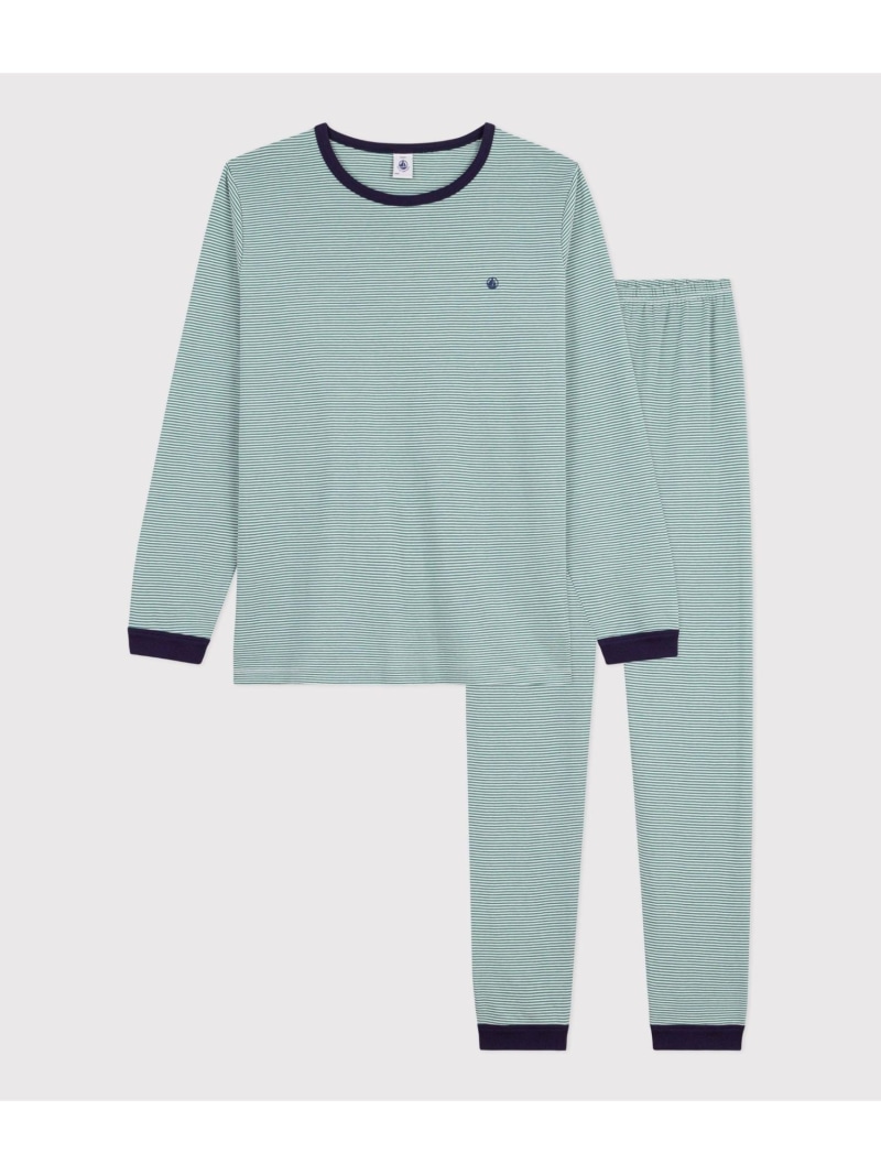 ミラレ長袖パジャマ PETIT BATEAU プチバトー インナー・ルームウェア パジャマ ホワイト【送料無料】[ Fashion]