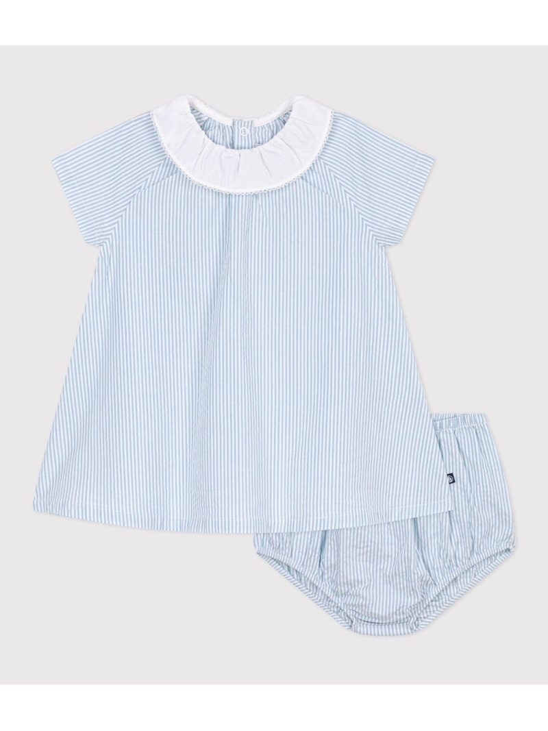 シアサッカーワンピース\u0026ブルマセット PETIT BATEAU プチバトー 衣装・お召しもの 衣装 白いこと【貨物輸送無料】[ Fashion] キッズファッション-ワンピース