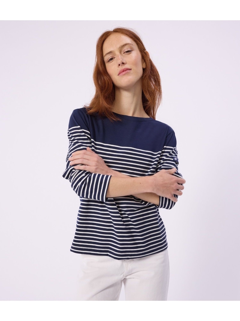 マリニエール長袖ティーシャツ PETIT BATEAU プチバトー トップス スウェット・トレーナー 白いこと【貨物輸送無料】[ Fashion]