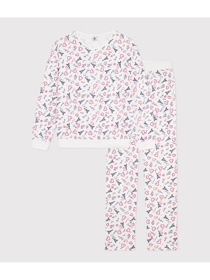 プリント長袖パジャマ PETIT BATEAU プチバトー インナー・ルームウェア パジャマ【送料無料】[ Fashion]