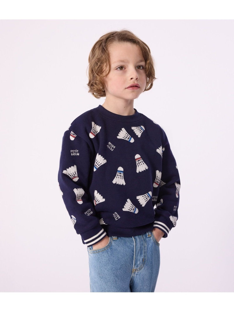 プリントスウェットプルオーバー PETIT BATEAU プチバトー トップス スウェット・トレーナー【貨物輸送無料】[ Fashion]
