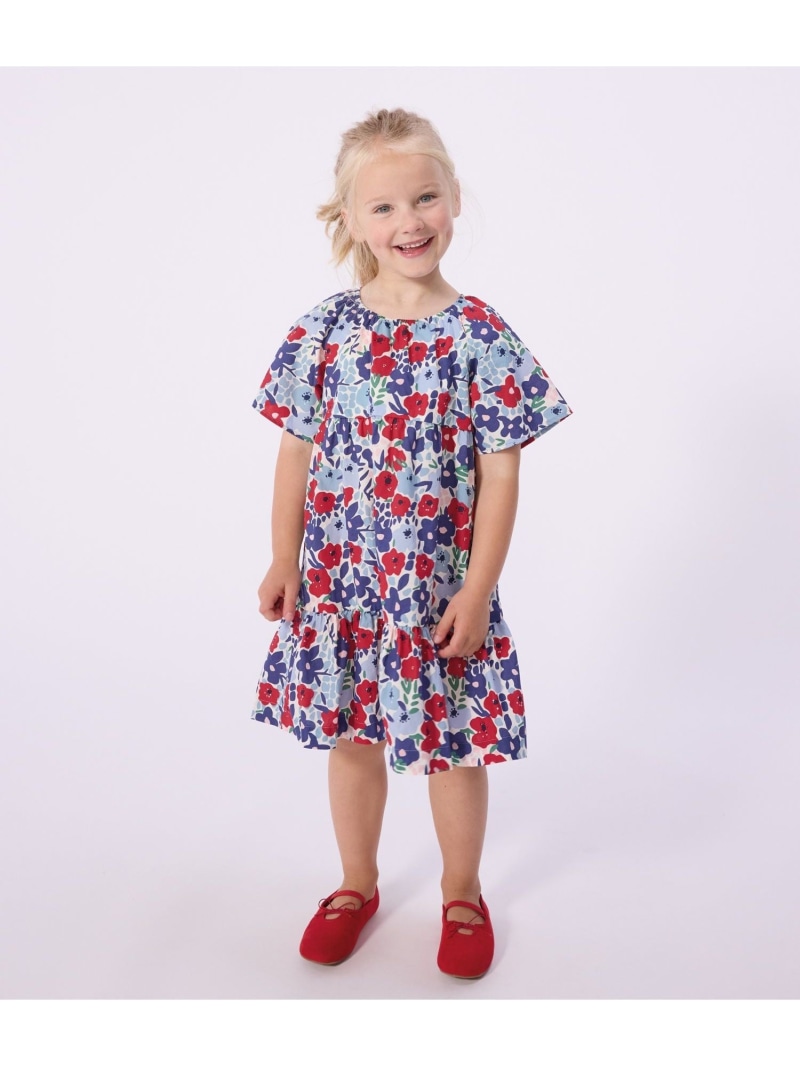 フラワープリントワンピース PETIT BATEAU プチバトー 衣装・お召しもの 衣装【貨物輸送無料】[ Fashion] キッズファッション-ワンピース-キッズ・ベビー・マタニティ