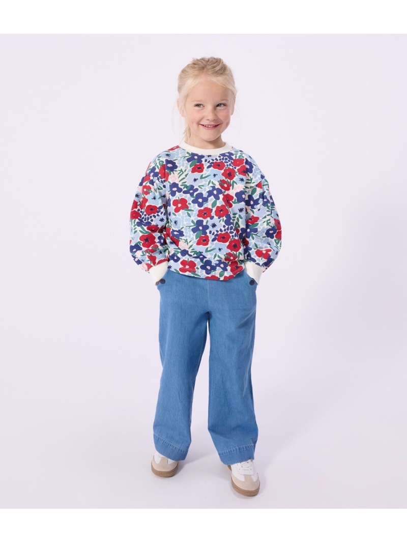 フラワープリントスウェットプルオーバー PETIT BATEAU プチバトー トップス スウェット・トレーナー【貨物輸送無料】[ Fashion]