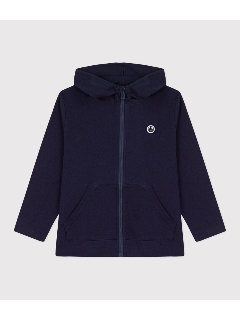 コットンジップアップパーカ PETIT BATEAU プチバトー トップス パーカー・フーディー 米国海軍【貨物輸送無料】[ Fashion]
